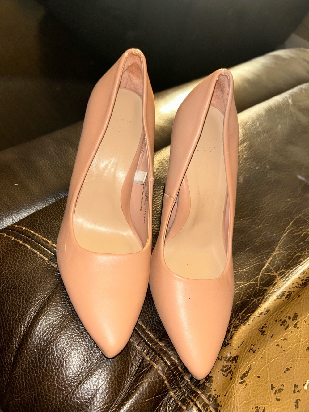 Women’s Pointed-Toe Heels in Blush Peach